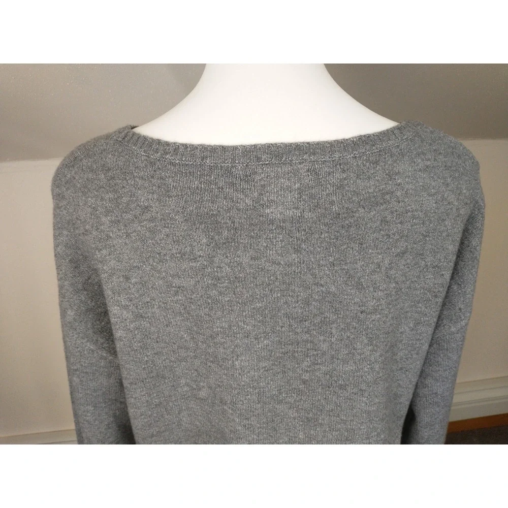 Haute Hippie Cottagecore Grey Floral Butterfly Embroidered Sweater Womens L - Picture 6 of 12